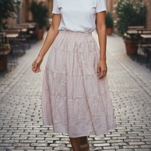 En Saison Light Pink A-Line Skirt Size S